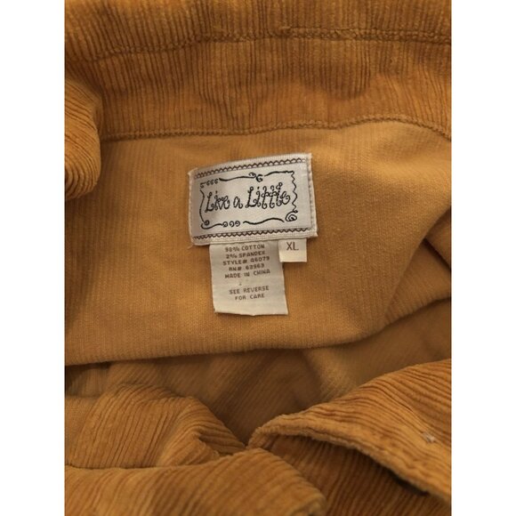 Live A Little Vtg Mustard Yellow Bolero Wide Wale Corduroy Jacket Sz XL Cropped - Picture 4 of 4
